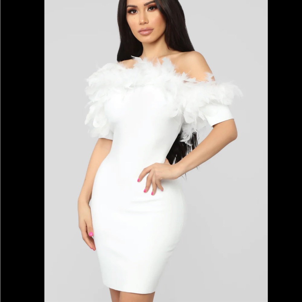 White feather dress